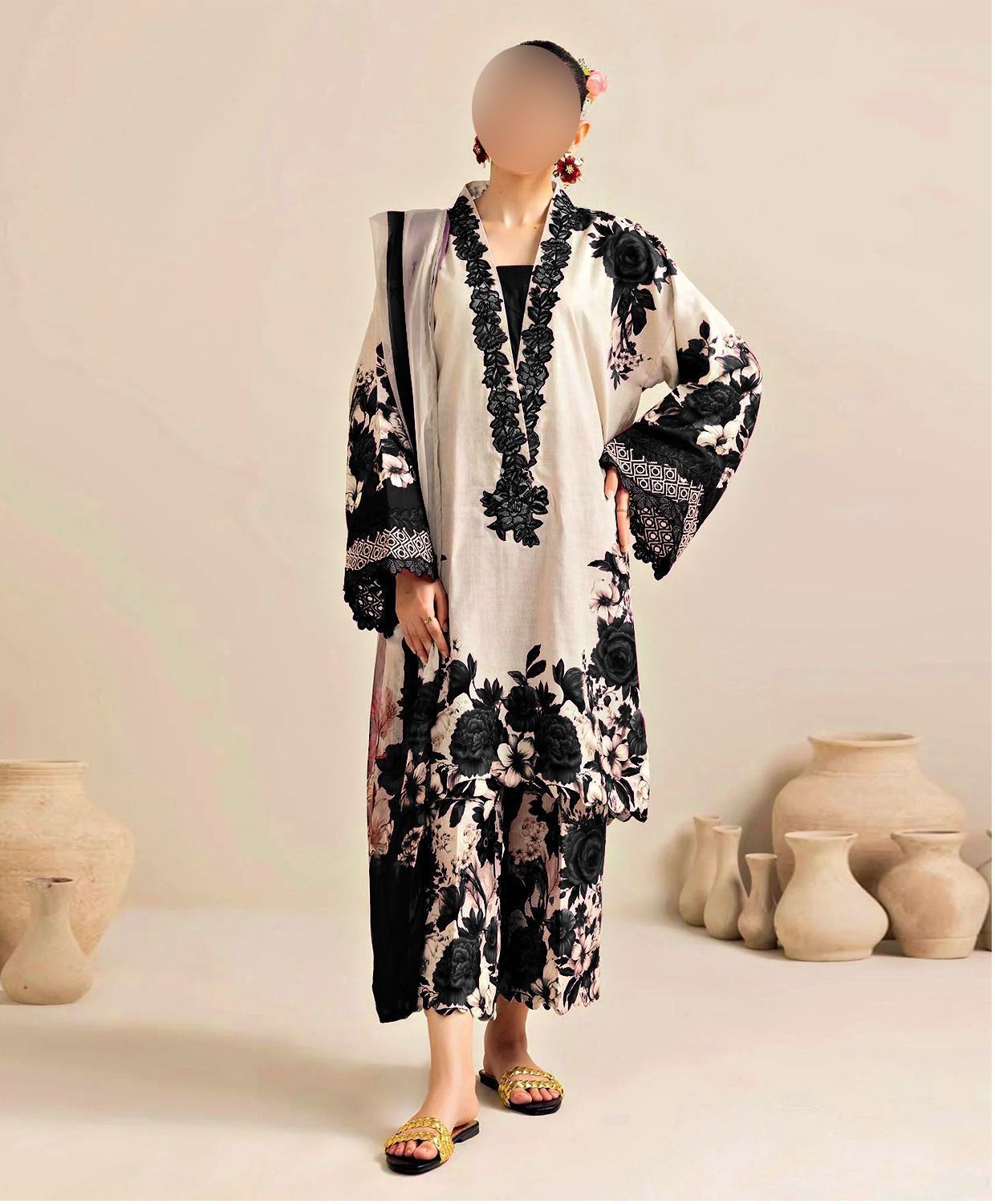 WINTER SILK DIGITAL PRINTED 3-PIECE - SD#41